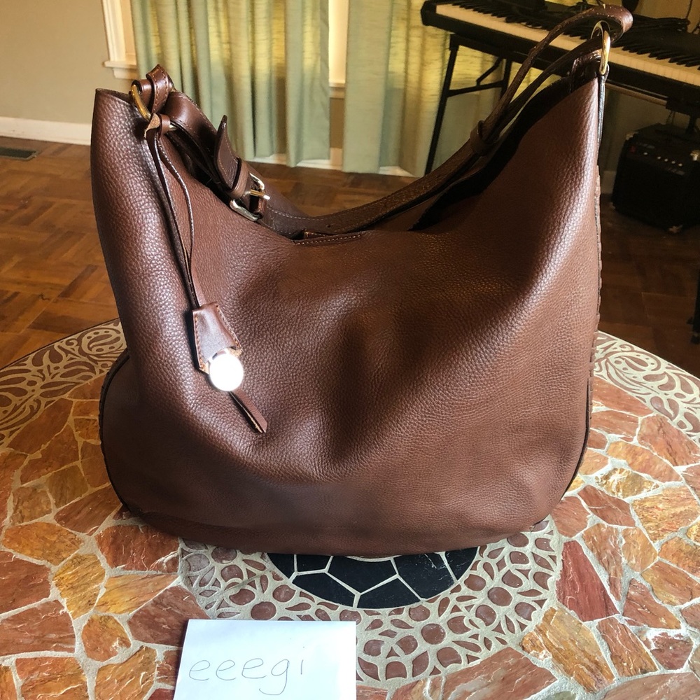 Dooney Montecatini Braided Hobo Brown